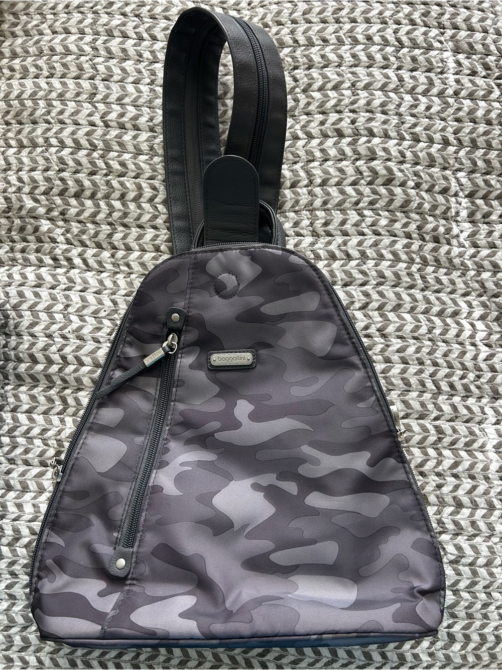 Baggallini Gray Camo Sling Belt Bag